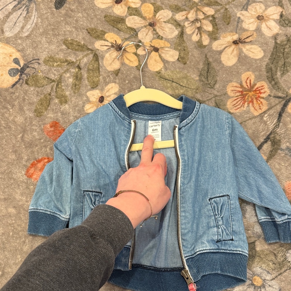 Carter's Light Blue Denim-Style Bomber Jacket